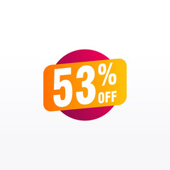 53 discount, Sales Vector badges for Labels, , Stickers, Banners, Tags, Web Stickers, New offer. Discount origami sign banner
