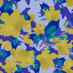 UFO camouflage of various shades of violet, blue and green colors