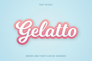 Food text effect 100% editable vector image, suitable for ice cream, milk, etc. 