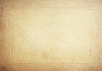Obraz premium Old paper photo frame. Empty blank frame as background and element for design. Retro photo frame design.