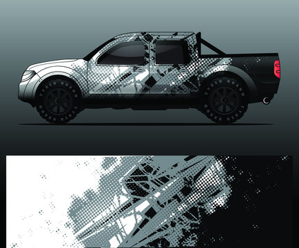 truck and vehicle Graphic vector. Racing background for vinyl wrap and decal