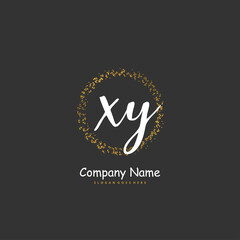 X Y XY Initial handwriting and signature logo design with circle. Beautiful design handwritten logo for fashion, team, wedding, luxury logo.