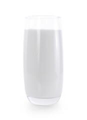 glass of milk on white background