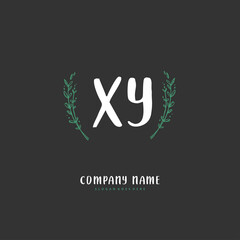 X Y XY Initial handwriting and signature logo design with circle. Beautiful design handwritten logo for fashion, team, wedding, luxury logo.