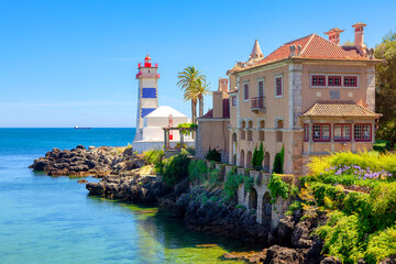 Forte de Santa Marta in Cascais Portugal . Atlantic Ocean coast . Casa de Santa Maria, Cascais