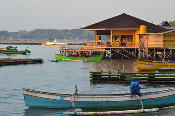 Fototapeta na wymiar Floating Restaurant on Boalemo, Gorontalo, Indonesia