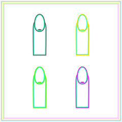 Set of  fingers icon. Flat style. Vector illustration on white background