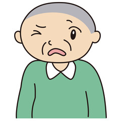 高齢者　嫌な表情　顔をしかめる