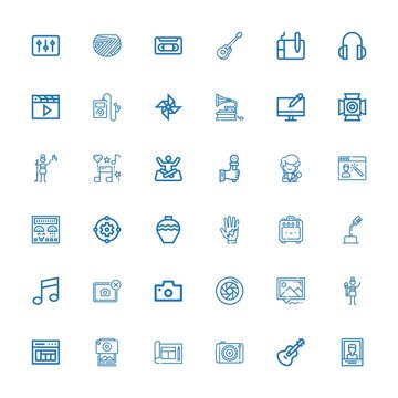 Editable 36 studio icons for web and mobile