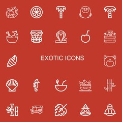 Editable 22 exotic icons for web and mobile