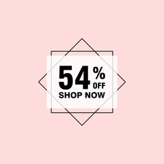 54 discount, Sales Vector badges for Labels, , Stickers, Banners, Tags, Web Stickers, New offer. Discount origami sign banner