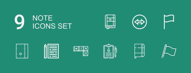Editable 9 note icons for web and mobile