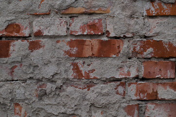 Old brick wall. Red brick.