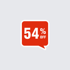 54 discount, Sales Vector badges for Labels, , Stickers, Banners, Tags, Web Stickers, New offer. Discount origami sign banner