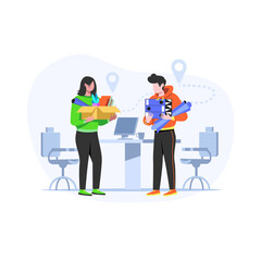 Office move helping each other