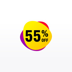 55 discount, Sales Vector badges for Labels, , Stickers, Banners, Tags, Web Stickers, New offer. Discount origami sign banner