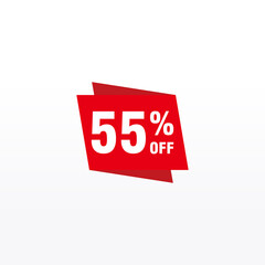 55 discount, Sales Vector badges for Labels, , Stickers, Banners, Tags, Web Stickers, New offer. Discount origami sign banner