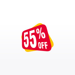 55 discount, Sales Vector badges for Labels, , Stickers, Banners, Tags, Web Stickers, New offer. Discount origami sign banner