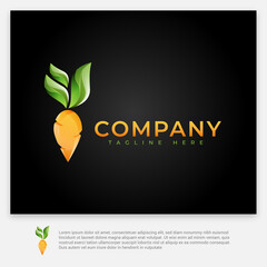 Organic carrot logo in abstract