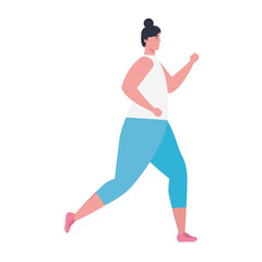 woman running, woman in sportswear jogging, female athlete on white background vector illustration design