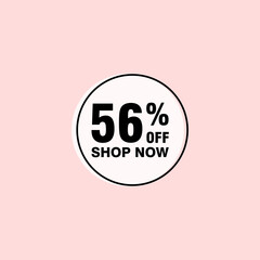 56 discount, Sales Vector badges for Labels, , Stickers, Banners, Tags, Web Stickers, New offer. Discount origami sign banner