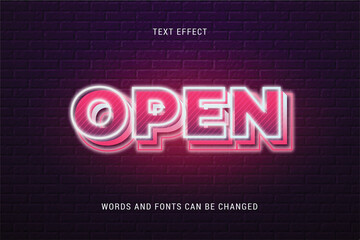 neon text effect 100% editable vector image