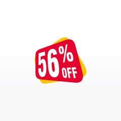 56 discount, Sales Vector badges for Labels, , Stickers, Banners, Tags, Web Stickers, New offer. Discount origami sign banner