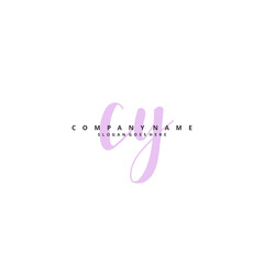 C Y CY Initial handwriting and signature logo design with circle. Beautiful design handwritten logo for fashion, team, wedding, luxury logo.