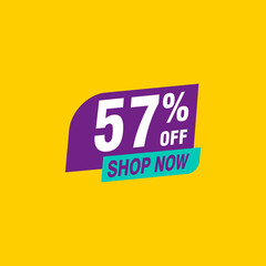 57 discount, Sales Vector badges for Labels, , Stickers, Banners, Tags, Web Stickers, New offer. Discount origami sign banner