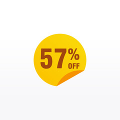 57 discount, Sales Vector badges for Labels, , Stickers, Banners, Tags, Web Stickers, New offer. Discount origami sign banner