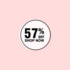 57 discount, Sales Vector badges for Labels, , Stickers, Banners, Tags, Web Stickers, New offer. Discount origami sign banner