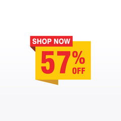 57 discount, Sales Vector badges for Labels, , Stickers, Banners, Tags, Web Stickers, New offer. Discount origami sign banner