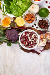 Liver detox diet health food concept, healthy liver.