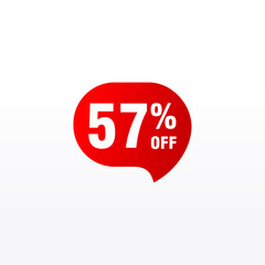 57 discount, Sales Vector badges for Labels, , Stickers, Banners, Tags, Web Stickers, New offer. Discount origami sign banner