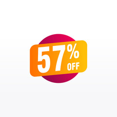 57 discount, Sales Vector badges for Labels, , Stickers, Banners, Tags, Web Stickers, New offer. Discount origami sign banner