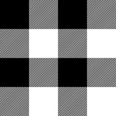 Tartan plaid. Scottish pattern in black and white cage. Scottish cage. Traditional Scottish checkered background. Seamless fabric texture. Vector illustration