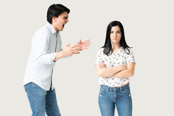 Annoyed Boyfriend Yelling At Girlfriend