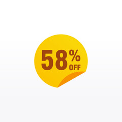 58 discount, Sales Vector badges for Labels, , Stickers, Banners, Tags, Web Stickers, New offer. Discount origami sign banner