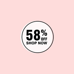 58 discount, Sales Vector badges for Labels, , Stickers, Banners, Tags, Web Stickers, New offer. Discount origami sign banner