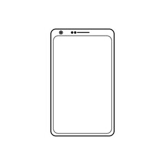 Smartphone icon with frame, microphone and two cameras. No home button. eps ten