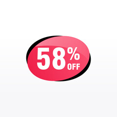 58 discount, Sales Vector badges for Labels, , Stickers, Banners, Tags, Web Stickers, New offer. Discount origami sign banner