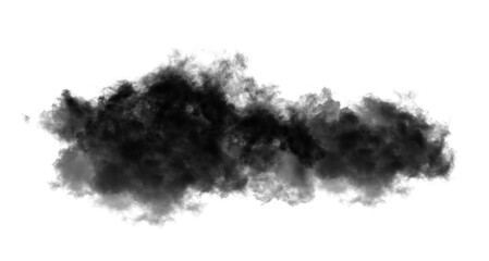 Black clouds or smoke on  white background