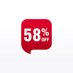 58 discount, Sales Vector badges for Labels, , Stickers, Banners, Tags, Web Stickers, New offer. Discount origami sign banner