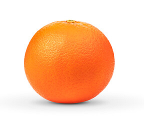 Ripe orange on white background