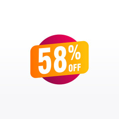 58 discount, Sales Vector badges for Labels, , Stickers, Banners, Tags, Web Stickers, New offer. Discount origami sign banner