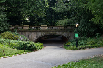 Fototapeta na wymiar Tunnel and Bridge at Central Park during Summer in New York City