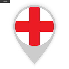 Obraz premium England marker icon with shadow on white background. English pin icon isolated on white background