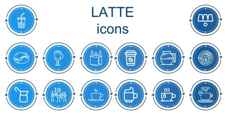 Editable 14 latte icons for web and mobile