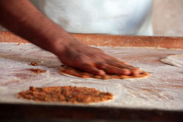 delicious lahmacun baked in the oven