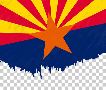 Grunge-style flag of Arizona on a transparent background.